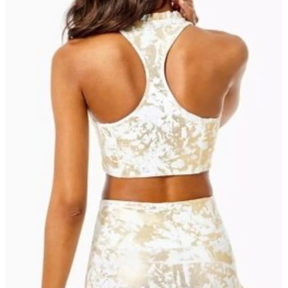 NWT Lilly Pulitzer Luxletic Lindsay Sports Bra Shoreline Foil Sz. XS - Picture 2 of 9